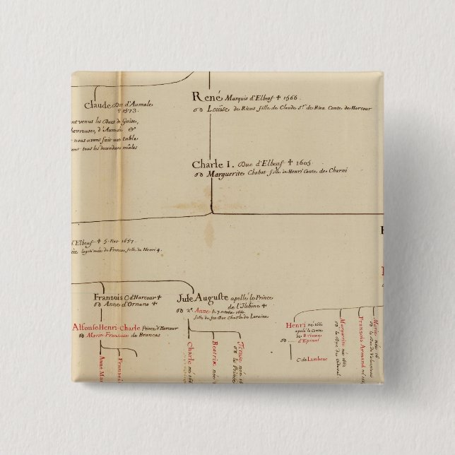 France 47 2 inch square button (Front)