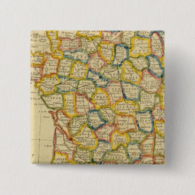 France 4 2 inch square button (Front)