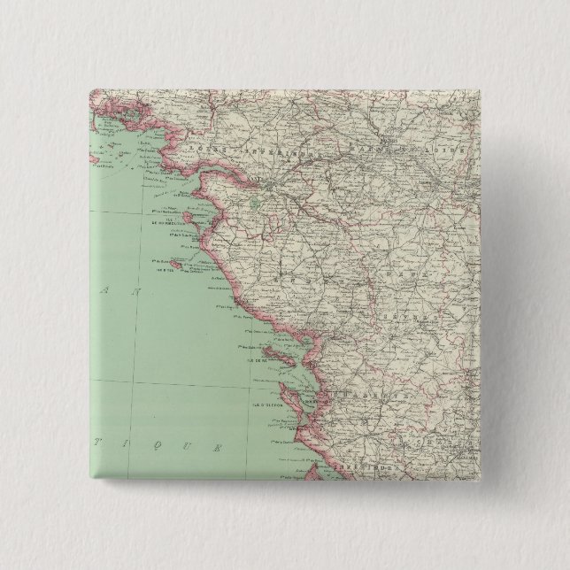 France 9 2 inch square button (Front)