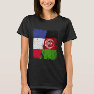 France Afghanistan Half Flag French Afghan Heritag T-Shirt