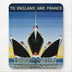 France Afloat - French Line Poster Mouse Pad