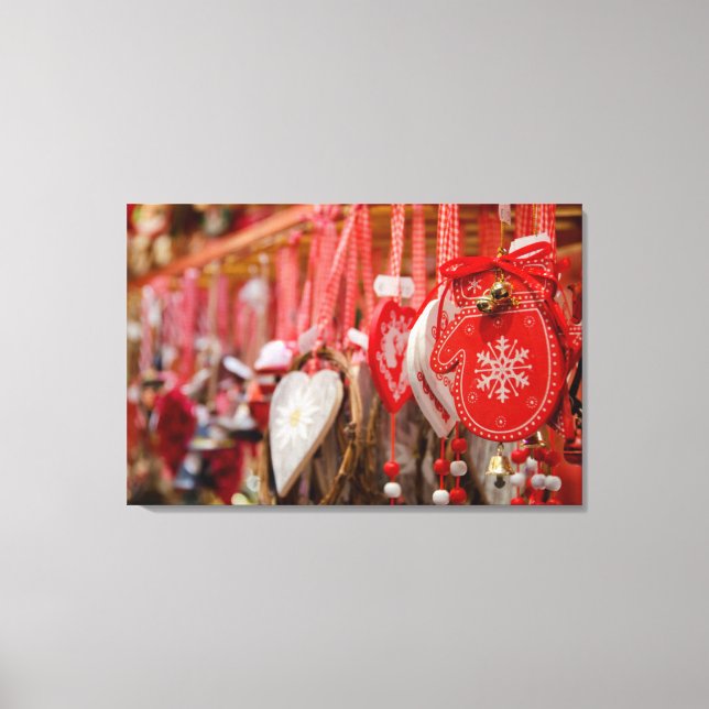 France, Alsace, Colmar. Christmas Market Canvas Print (Front)