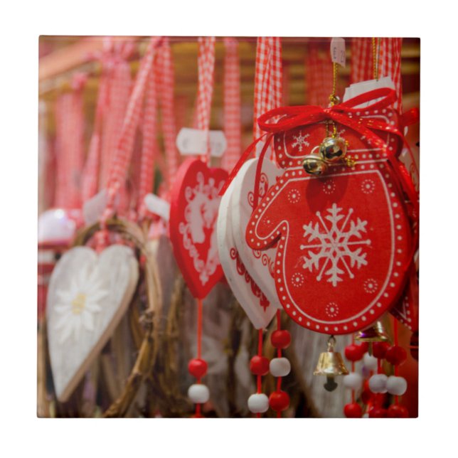 France, Alsace, Colmar. Christmas Market Tile (Front)