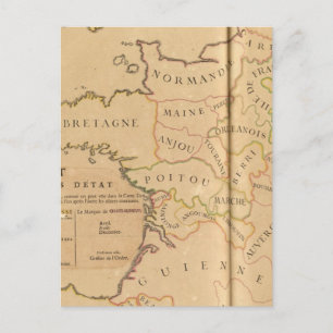 France and Departments Postcard