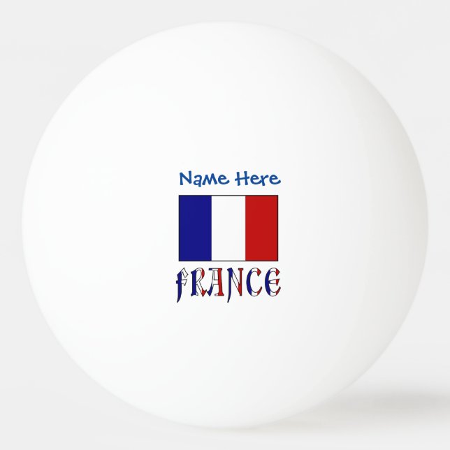 France and French Flag Blue Personalization  Ping Pong Ball (Front)