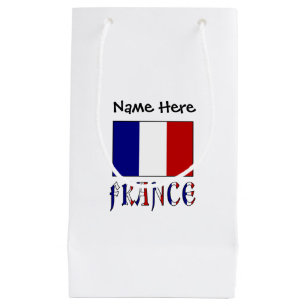 France and French Flag Personalized  Small Gift Bag