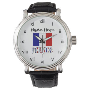 France and French Flag Personalized Watch