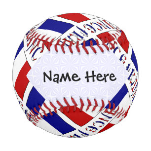 France and French Flag Tiled Personalized  Baseball