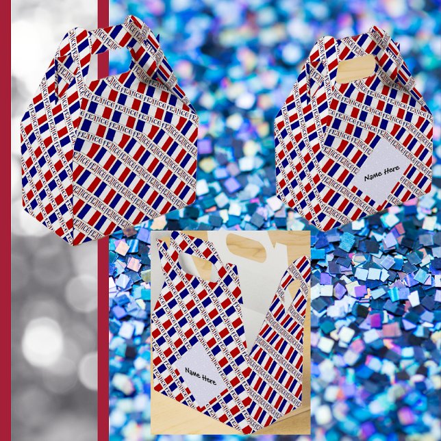 France and French Flag with Your Name Favor Box (Creator Uploaded)