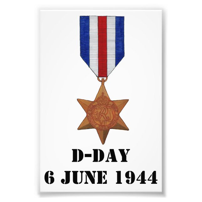 France and Germany Star D-Day Photo Enlargement (Front)