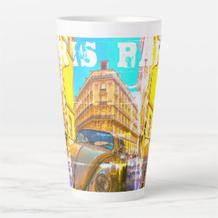 France Architecture French Street Old Car Paris Latte Mug