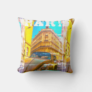 France Architecture French Street Old Car Paris Throw Pillow