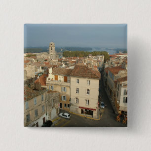 France, Arles, Provence, city view from 2 Inch Square Button