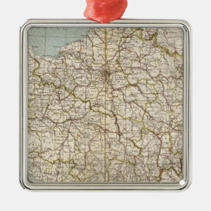 France Atlas Map Metal Ornament
