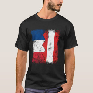 France Austria Flags Half Austrian French Roots Vi T-Shirt