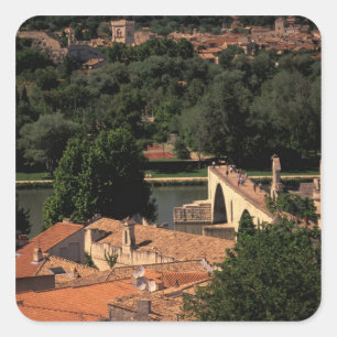 France, Avignon, Provence. Pont St, Benezet. Square Sticker