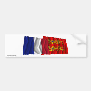 France & Basse-Normandie waving flags Bumper Sticker
