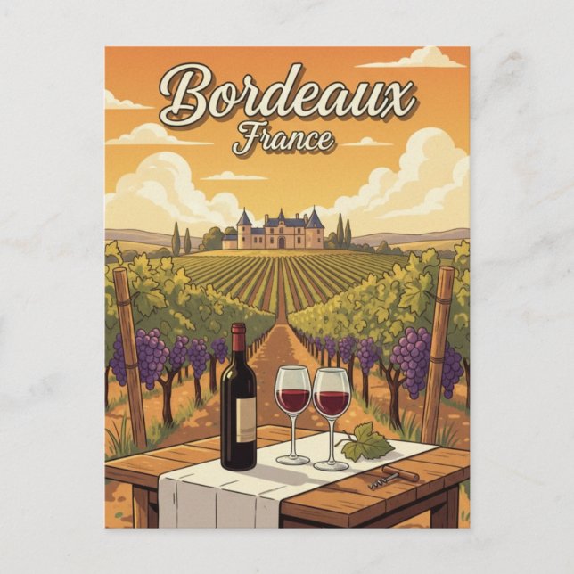 France Bordeaux Travel Postcard (Front)