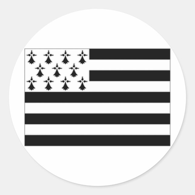 France Brittany Flag Classic Round Sticker (Front)