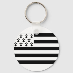 France Brittany Flag Keychain