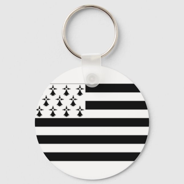 France Brittany Flag Keychain (Front)