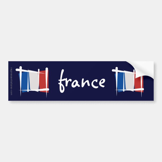 France Brush Flag Bumper Sticker (Front)