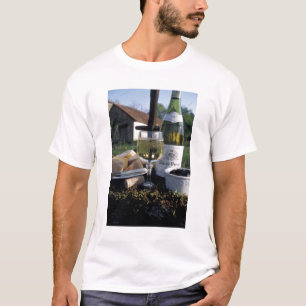 France, Burgundy, Chablis. Local wine and T-Shirt