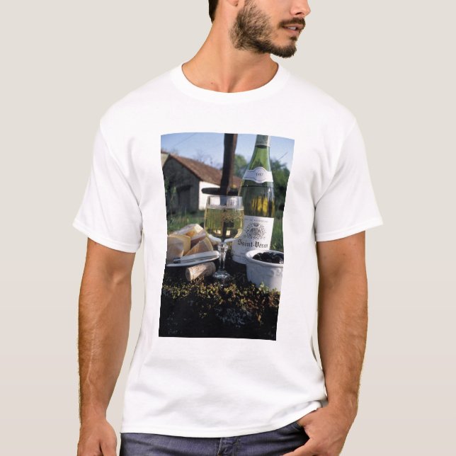 France, Burgundy, Chablis. Local wine and T-Shirt (Front)