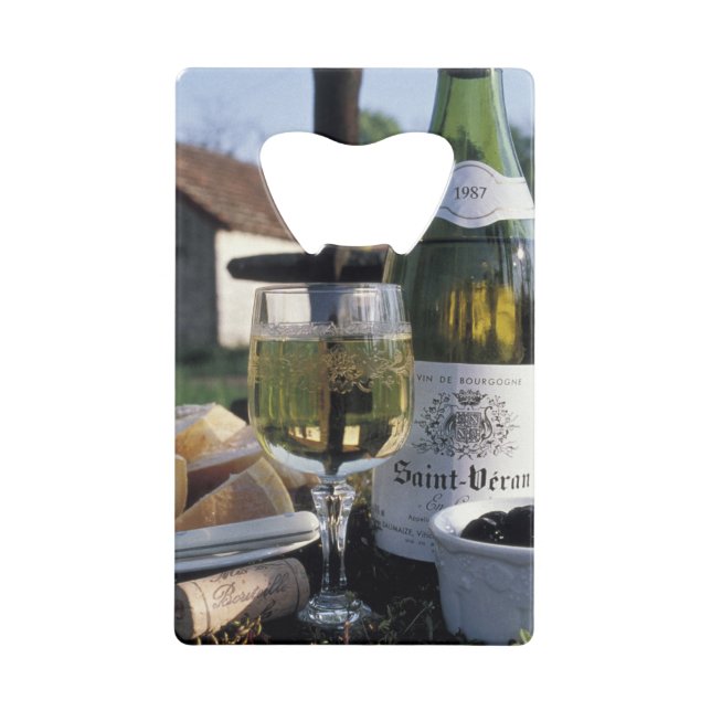 France, Burgundy, Chablis. Local wine and Wallet Bottle Opener (Front)
