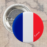 France button, patriotic French Flag fashion 1 Inch Round Button<br><div class="desc">Buttons: France & French Flag - love my country,  travel,  holiday,  national patriots / sports fans</div>