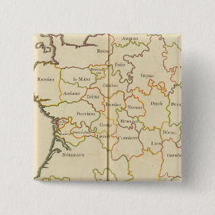 France Capitals 2 Inch Square Button