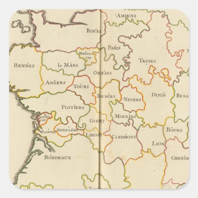 France  Capitals Square Sticker (Front)