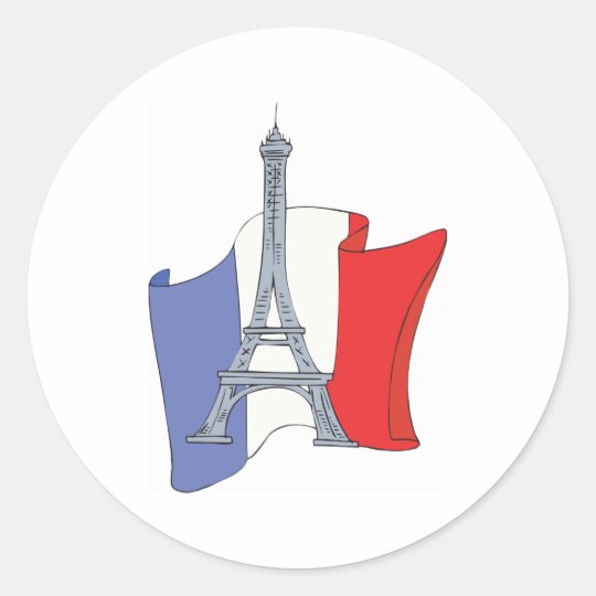 France Classic Round Sticker