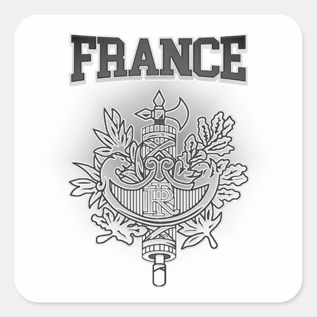 France Coat of Arms Square Sticker (Front)