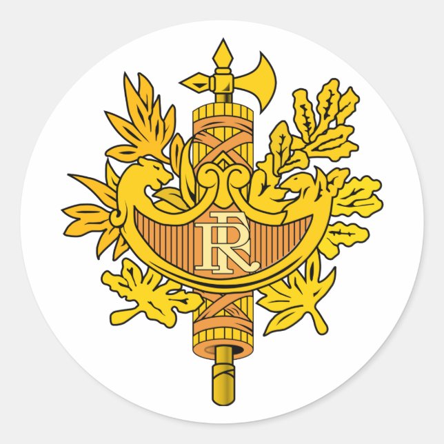 France Coat of Arms Sticker (Front)