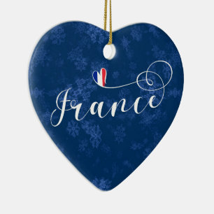 France Coeur, Ornement Arbre de Noël, Français