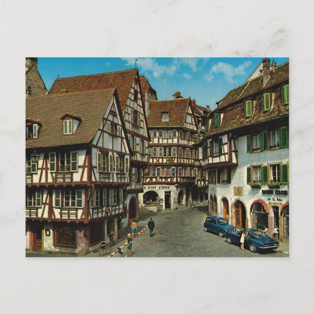 France, Colmar, Alsace, carte postale rétro (Devant)