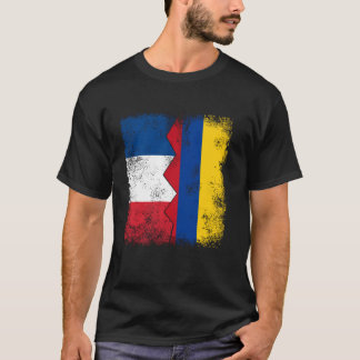 France Colombia Flags Half Argentinian French Root T-Shirt