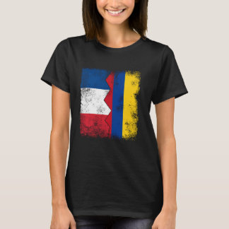 France Colombia Flags Half Argentinian French Root T-Shirt