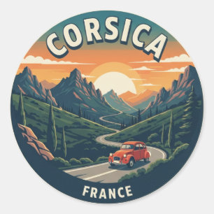 France Corsica Travel Classic Round Sticker