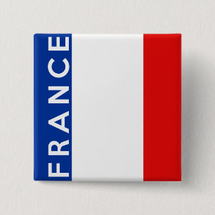 france country flag symbol name text 2 inch square button