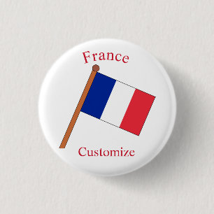 France Country Flag Thunder_Cove 1 Inch Round Button
