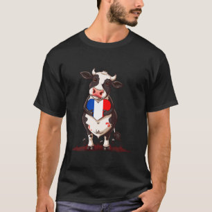France Cow Heart French Flag French Roots French P T-Shirt