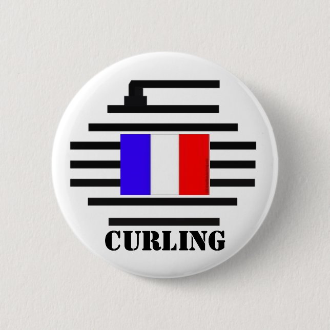 France Curling 2 Inch Round Button (Front)