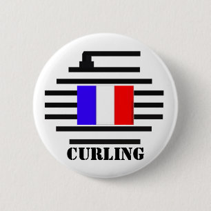 France Curling 2 Inch Round Button