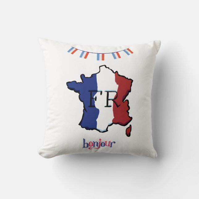 France - cushion with French flags (Front)
