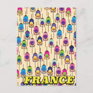 France cycling travel poster postcard