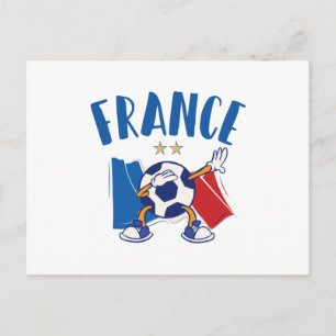 France Dabbing Soccer Ball Flag 2 stars Postcard