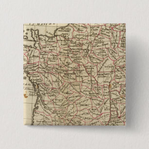 France, departemens 2 inch square button