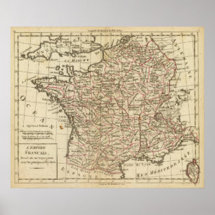 France, departemens poster